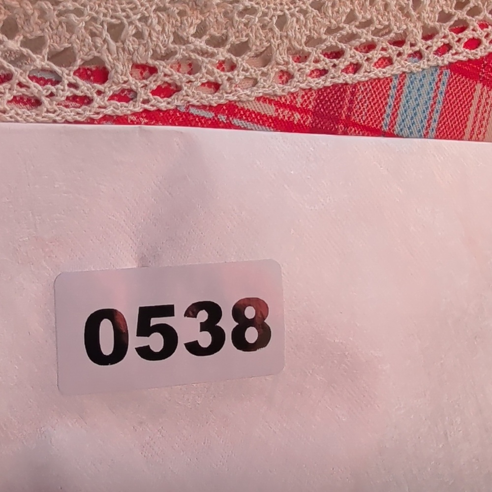 Plaid Slip Dress Red and Blue Lace Spaghetti Strap - Picture 8 of 8